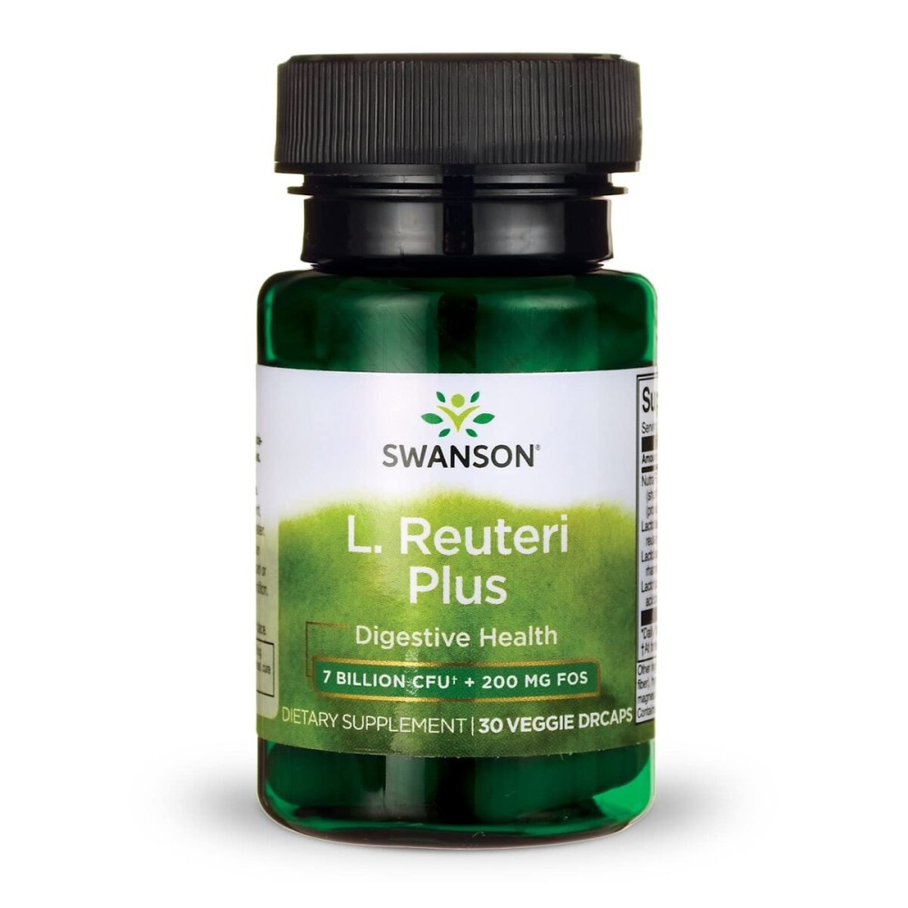 Swanson L. Reuteri Probiotic Plus w/L. Rhamnosus L. Acidophilus & FOS Prebiotic Digestive Support - Promotes Gut Health w/ 7 Billion CFU per Capsule - (30 Veggie Capsules) Swanson L. Reuteri Probiotic Plus w/L. Rhamnosus L. Acidophilus & FOS Prebiotic Digestive Support - Promotes Gut Health w/ 7 Billion CFU per Capsule - (30 Veggie Capsules)