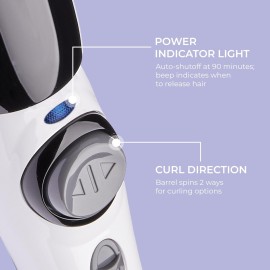 KISS Instawave Deluxe Automatic Rotating Curling Iron, Patented Automotic Spinner, 2-Way Rotation, 1 Ceramic Ionic Wand, Dual Heat Settings, 420 Max Temperature, Black & White KISS Instawave Deluxe Automatic Rotating Curling Iron, Patented Automotic Spinner, 2-Way Rotation, 1 Ceramic Ionic Wand, Dual Heat Settings, 420 Max Temperature, Black & White