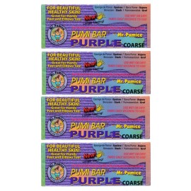 Mr. Pumice Purple PUMI Bar, Extra-Coarse Callus Remover, Pedicure Stone & Ped File Scrubber for Smooth Feet and Heels, 4 Pack