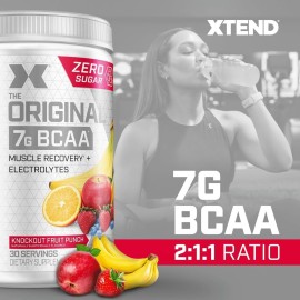 Xtend XTEND Original BCAA Powder 7g BCAA and 2.5g L-Glutamine, Sugar Free Post Workout Muscle Recovery Drink with Amino Acids for Men & Women, 30 Servings