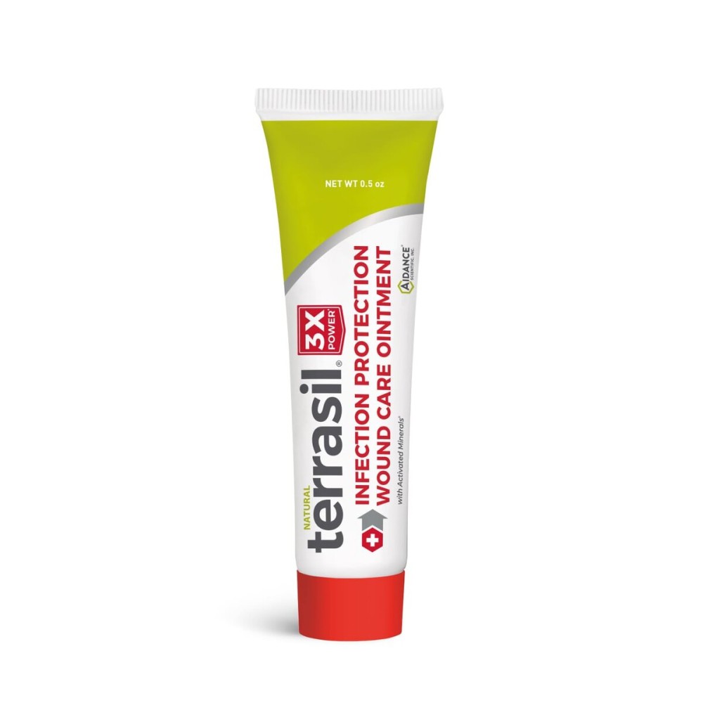 terrasil Wound Care 3X - Wound Healing Ointment, Infection Protection for Bed Sores, Pressure Sores, Blisters, Cuts, Burns & First Aid. Dermatologist-Tested, Hypoallergenic Approved (.5oz) terrasil Wound Care 3X - Wound Healing Ointment, Infection Protection for Bed Sores, Pressure Sores, Blisters, Cuts, Burns & First Aid. Dermatologist-Tested, Hypoallergenic Approved (.5oz)