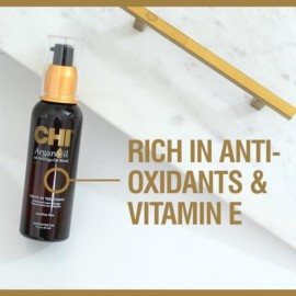 CHI Argan Oil Leave In Treatment, Argan Plus Moringa Oil, Lightweight Formula To Moisturize Dull & Damaged Hair, Sulfate & Paraben-Free, 3 Oz CHI Argan Oil Leave In Treatment, Argan Plus Moringa Oil, Lightweight Formula To Moisturize Dull & Damaged Hair, Sulfate & Paraben-Free, 3 Oz