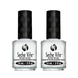 Seche Vite Dry Fast Top Coat for Nail Polish and Manicure, 0.5 oz, 2-pack