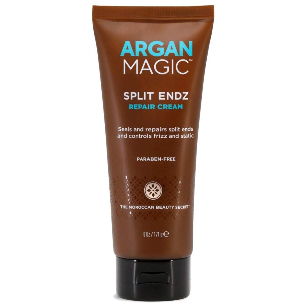 Argan Magic Split Endz Cream - Instantly Binds Frayed and Separated Ends While Preventing Future Breakage | Controls Frizz | Made in USA, Paraben Free, Cruelty Free (6 oz)