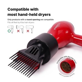 Red by Kiss Universal Detangling Blow Dryer Hair Styling Pik - Double Layer Pik Attachment for Smooth, Frizz-Free Hair - Compatible with All Hair Dryers, Wigs, Weaves & Natural Hair Red by Kiss Universal Detangling Blow Dryer Hair Styling Pik - Double Layer Pik Attachment for Smooth, Frizz-Free Hair - Compatible with All Hair Dryers, Wigs, Weaves & Natural Hair