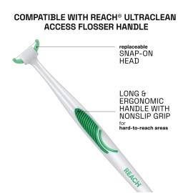 REACH Ultraclean Access Flosser Refill Heads, Mint, Plaque Remover for Teeth, Shred Resistant, for Hard to Reach Areas, Oral Care, PFAS Free, for Adults & Kids, 1 Pack, 28 Count REACH Ultraclean Access Flosser Refill Heads, Mint, Plaque Remover for Teeth, Shred Resistant, for Hard to Reach Areas, Oral Care, PFAS Free, for Adults & Kids, 1 Pack, 28 Count