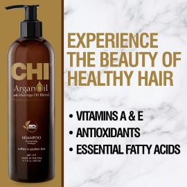 CHI Argan Oil Shampoo, Restores Moisture, Helps Rejuvenate Dry, Damaged Hair & Enhances Strength, Sulfate, Paraben, & Cruelty-Free, 11.5 Oz CHI Argan Oil Shampoo, Restores Moisture, Helps Rejuvenate Dry, Damaged Hair & Enhances Strength, Sulfate, Paraben, & Cruelty-Free, 11.5 Oz