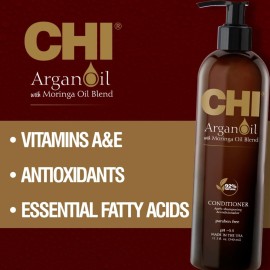 CHI Argan Oil Conditioner, Replenishes Hair Moisture, Enhances Strength & Helps Protect Against Damage, Sulfate, Paraben, & Cruelty-Free, 11.5 Oz CHI Argan Oil Conditioner, Replenishes Hair Moisture, Enhances Strength & Helps Protect Against Damage, Sulfate, Paraben, & Cruelty-Free, 11.5 Oz
