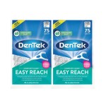 DenTek Complete Clean Easy Reach Floss Picks, Advanced Fluoride Coating, Mouthwash Blast Flavor, 75 ct. (Pack of 2)
