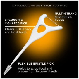 DenTek Complete Clean Easy Reach Floss Picks, Advanced Fluoride Coating, Mouthwash Blast Flavor, 75 ct. (Pack of 2) DenTek Complete Clean Easy Reach Floss Picks, Advanced Fluoride Coating, Mouthwash Blast Flavor, 75 ct. (Pack of 2)