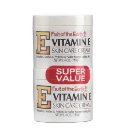 Fruit of the Earth Vitamin-E Cream 4 Ounce Jar - 2 pack