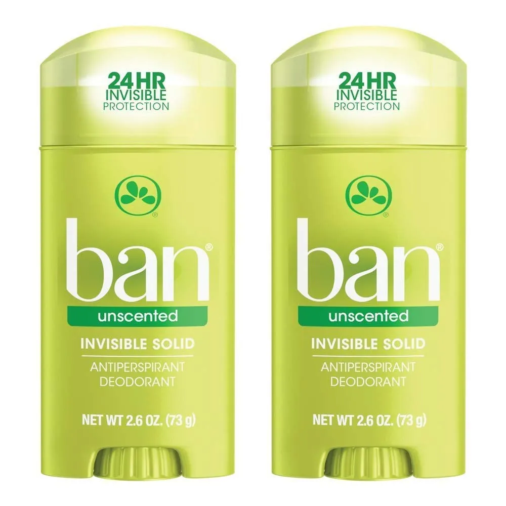 Ban Anti-Perspirant Deodorant Invisible Solid Unscented 2.60 oz (2 pack) Ban Anti-Perspirant Deodorant Invisible Solid Unscented 2.60 oz (2 pack)