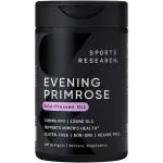 Sports Research Evening Primrose Oil (1300mg) Cold-Pressed with No fillers or Artificial Ingredients, Non-GMO Tested - Gluten and Soy Free (120 Liquid Softgels)