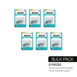 REACH Cool Mint Dental Floss, Fresh Mint, Plaque Remover for Teeth, Shred Resistant, Waxed, Easy on Gums & Teeth, Fresh Breath, Oral Care, PFAS Free, for Adults & Kids, 6 Pack, 55 yd REACH Cool Mint Dental Floss, Fresh Mint, Plaque Remover for Teeth, Shred Resistant, Waxed, Easy on Gums & Teeth, Fresh Breath, Oral Care, PFAS Free, for Adults & Kids, 6 Pack, 55 yd