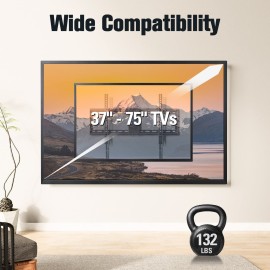 Mounting Dream UL Listed TV Mount for Most 37-75 Inch TV, Universal Tilt TV Wall Mount Fit 16, 18, 24 Stud with Loading Capacity 132lbs, Max Vesa 600 x 400mm, Low Profile Flat Wall Mount Bracket Mounting Dream UL Listed TV Mount for Most 37-75 Inch TV, Universal Tilt TV Wall Mount Fit 16, 18, 24 Stud with Loading Capacity 132lbs, Max Vesa 600 x 400mm, Low Profile Flat Wall Mount Bracket