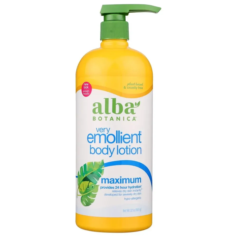 Alba Botanica Very Emollient Body Lotion, Maximum, 32 oz. (Packaging May Vary)
