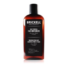 Brickell Men\'s Daily Essential Face Moisturizer for Men, Natural and Organic Fast-Absorbing Face Lotion with Hyaluronic Acid, Green Tea, and Jojoba, 4 Ounce, Scented