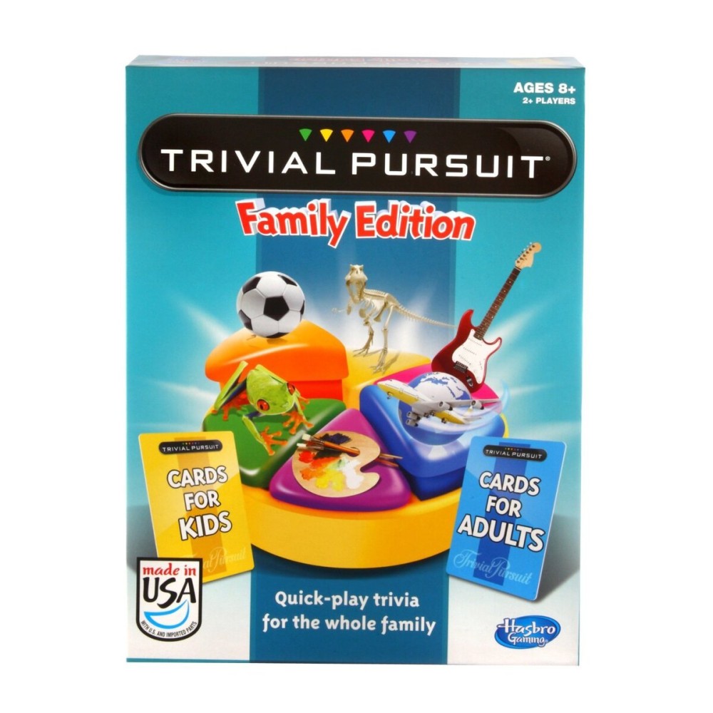 Hasbro Gaming Trivial Pursuit Game: Family Edition Board Game, Family Trivia Games for Adults and Kids, 2+ Players, Ages 8+ (Amazon Exclusive) Hasbro Gaming Trivial Pursuit Game: Family Edition Board Game, Family Trivia Games for Adults and Kids, 2+ Players, Ages 8+ (Amazon Exclusive)