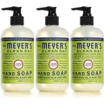 MRS. MEYER\'S CLEAN DAY Liquid Hand Soap, Cruelty-Free, and Biodegradable Hand Wash Made with Essential Oils, Lemon Verbena Scent, 12.5 Oz (Pack of 3)