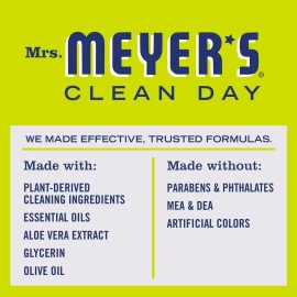 MRS. MEYER\'S CLEAN DAY Liquid Hand Soap, Cruelty-Free, and Biodegradable Hand Wash Made with Essential Oils, Lemon Verbena Scent, 12.5 Oz (Pack of 3)