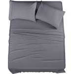 Utopia Bedding Queen Sheet Set - 4 Piece Bed Sheets for Queen Size Bed, Soft and Breathable Microfiber, Includes 1 Fitted Sheet, 1 Flat Sheet and 2 Pillowcases (Grey)