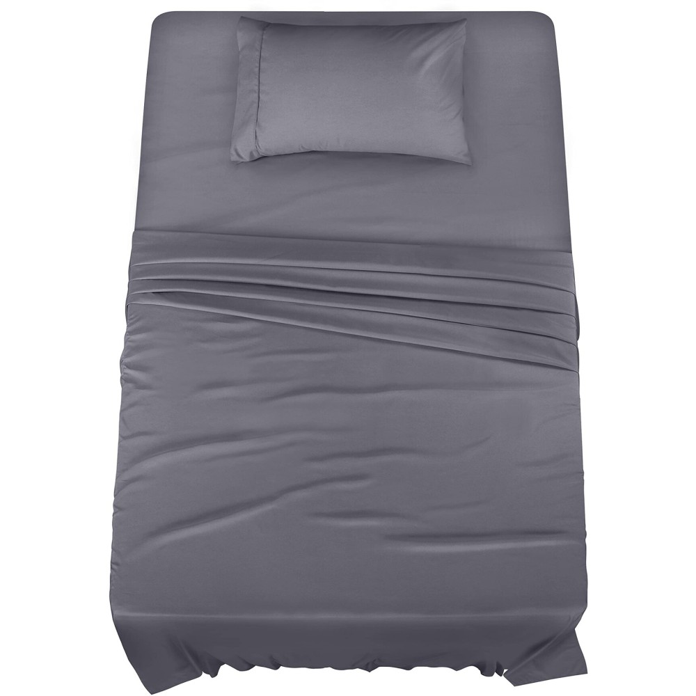 Utopia Bedding Twin Sheet Set - 3 Piece Bed Sheets for Twin Size Bed, Soft and Breathable Microfiber, Includes 1 Fitted Sheet, 1 Flat Sheet and 1 Pillowcase (Grey) Utopia Bedding Twin Sheet Set - 3 Piece Bed Sheets for Twin Size Bed, Soft and Breathable Microfiber, Includes 1 Fitted Sheet, 1 Flat Sheet and 1 Pillowcase (Grey)