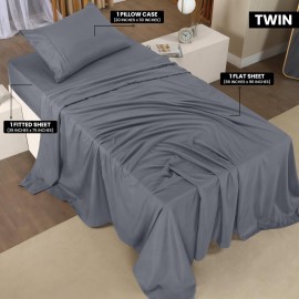 Utopia Bedding Twin Sheet Set - 3 Piece Bed Sheets for Twin Size Bed, Soft and Breathable Microfiber, Includes 1 Fitted Sheet, 1 Flat Sheet and 1 Pillowcase (Grey) Utopia Bedding Twin Sheet Set - 3 Piece Bed Sheets for Twin Size Bed, Soft and Breathable Microfiber, Includes 1 Fitted Sheet, 1 Flat Sheet and 1 Pillowcase (Grey)