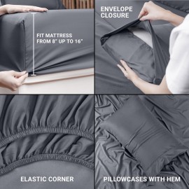 Utopia Bedding Twin Sheet Set - 3 Piece Bed Sheets for Twin Size Bed, Soft and Breathable Microfiber, Includes 1 Fitted Sheet, 1 Flat Sheet and 1 Pillowcase (Grey) Utopia Bedding Twin Sheet Set - 3 Piece Bed Sheets for Twin Size Bed, Soft and Breathable Microfiber, Includes 1 Fitted Sheet, 1 Flat Sheet and 1 Pillowcase (Grey)