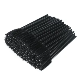 G2PLUS 100PCS Disposable Eyelash Brushes, Adjustable Mascara Wands Makeup Applicator Kits, Eyelash Spoolies Brushes for Eyelash Extensions and Eyebrows (Black)