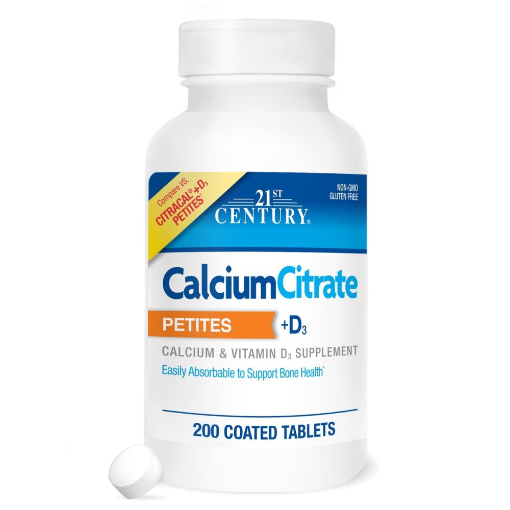 21st Century Calcium Citrate + D3 Petites Coated Tablets 200 ea 21st Century Calcium Citrate + D3 Petites Coated Tablets 200 ea
