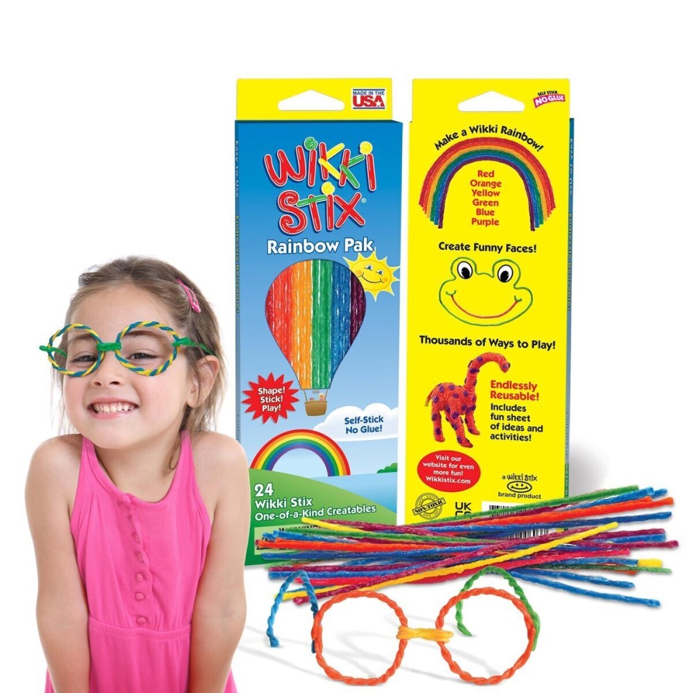 Wikki Stix Rainbow Pak Arts & Crafts, Kids Travel Essential, Pack of 24 in Rainbow Colors, Ages 3 & Up Wikki Stix Rainbow Pak Arts & Crafts, Kids Travel Essential, Pack of 24 in Rainbow Colors, Ages 3 & Up