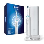 Oral-B Smart 5000 Rechargeable Electric Powered Toothbrush, Black with Travel Case and Bluetooth - Visible Pressure Sensor to Protect Gums - 5 Cleaning Modes - 2 Minute Timer