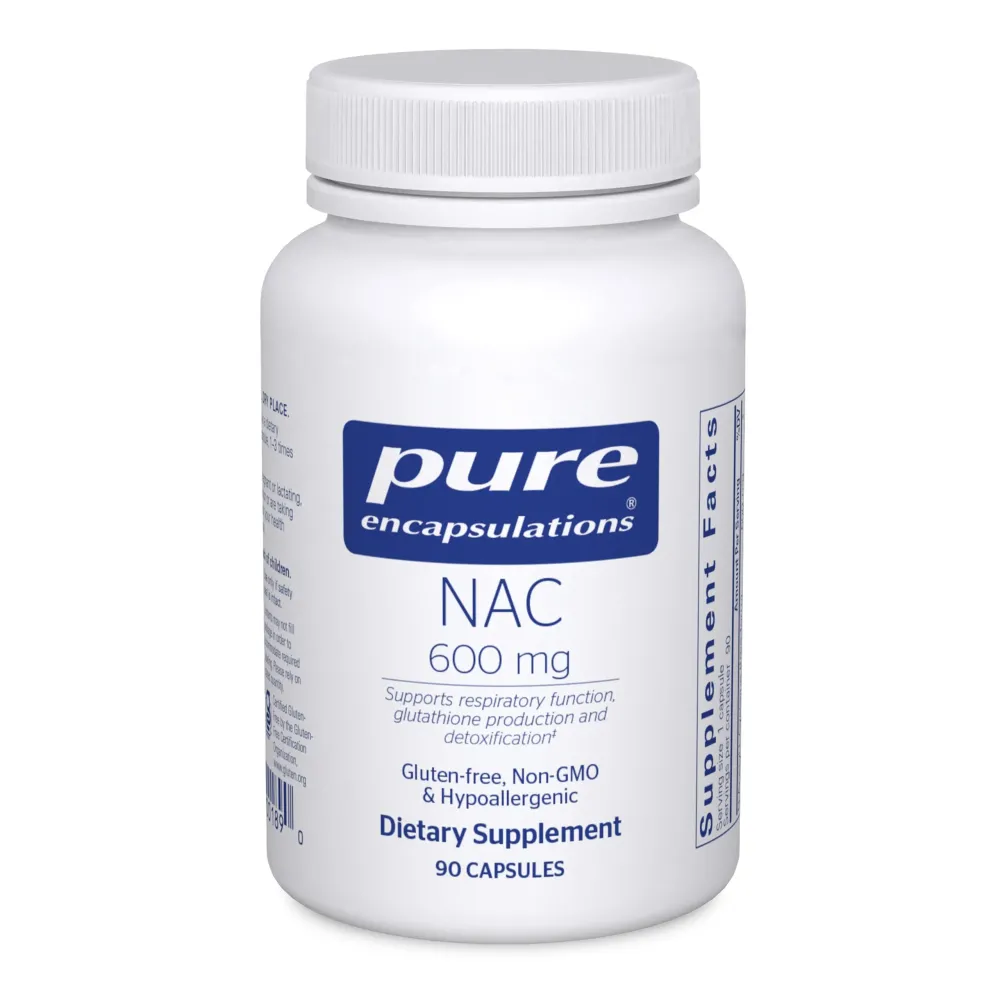 Pure Encapsulations NAC 600 mg - NAC Supplement for Lung Health & Immune Support, Liver Support & Antioxidants* - with Freeform N-Acetyl-L-Cysteine - 90 Capsules Pure Encapsulations NAC 600 mg - NAC Supplement for Lung Health & Immune Support, Liver Support & Antioxidants* - with Freeform N-Acetyl-L-Cysteine - 90 Capsules