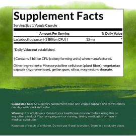 Swanson Lactobacillus Gasseri - Probiotic Supplement Supporting Digestive Health with 3 Billion CFU - Design-Release Satiety & Fat Metabolism Support - (60 Veggie Capsules) Swanson Lactobacillus Gasseri - Probiotic Supplement Supporting Digestive Health with 3 Billion CFU - Design-Release Satiety & Fat Metabolism Support - (60 Veggie Capsules)