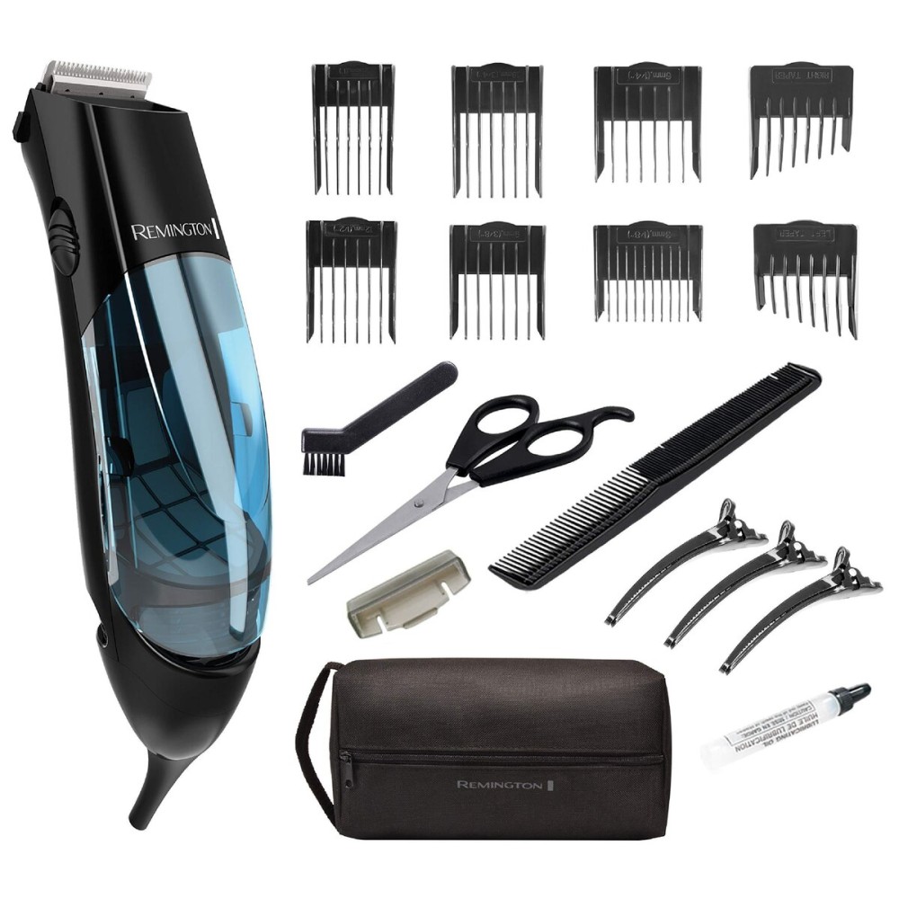 Remington Vacuum Haircut Kit, Vacuum Beard Trimmer, Hair Clippers for Men with Removable Hair Chamber and Dual Motor Power (18 pieces) Remington Vacuum Haircut Kit, Vacuum Beard Trimmer, Hair Clippers for Men with Removable Hair Chamber and Dual Motor Power (18 pieces)