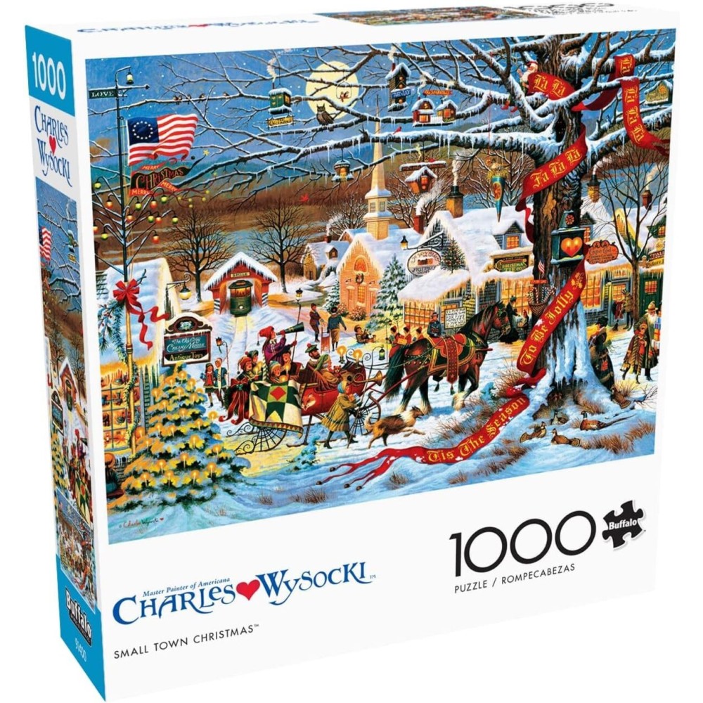 Buffalo Games - Charles Wysocki - Holiday Small Town Christmas - 1000 Piece Jigsaw Puzzle For Adults -Challenging Puzzle Perfect for Game Nights - Finished Size is 26.75 x 19.75
