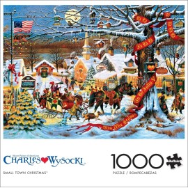 Buffalo Games - Charles Wysocki - Holiday Small Town Christmas - 1000 Piece Jigsaw Puzzle For Adults -Challenging Puzzle Perfect for Game Nights - Finished Size is 26.75 x 19.75