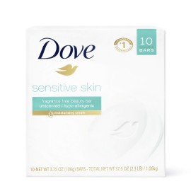 Dove Beauty Bar More Moisturizing Than Bar Soap Sensitive Skin Effectively Washes Away Bacteria, Nourishes Your Skin 3.75 oz 10 Bars Dove Beauty Bar More Moisturizing Than Bar Soap Sensitive Skin Effectively Washes Away Bacteria, Nourishes Your Skin 3.75 oz 10 Bars