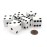Set of 6 D6 25mm Large Opaque Jumbo Dice - White with Black Pip by Koplow Games