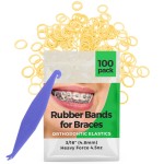Orthodontic Elastic Rubber Bands - 3/16 Inch, Small, 100 Pack, (4.5 Ounce) for Braces, Dreadlocks, Hair Braids, Fix Tooth Gap, Includes Free Elastic Placer - Natural - Heavy