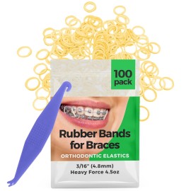 Orthodontic Elastic Rubber Bands - 3/16 Inch, Small, 100 Pack, (4.5 Ounce) for Braces, Dreadlocks, Hair Braids, Fix Tooth Gap, Includes Free Elastic Placer - Natural - Heavy Orthodontic Elastic Rubber Bands - 3/16 Inch, Small, 100 Pack, (4.5 Ounce) for Braces, Dreadlocks, Hair Braids, Fix Tooth Gap, Includes Free Elastic Placer - Natural - Heavy
