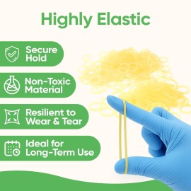 Orthodontic Elastic Rubber Bands - 3/16 Inch, Small, 100 Pack, (4.5 Ounce) for Braces, Dreadlocks, Hair Braids, Fix Tooth Gap, Includes Free Elastic Placer - Natural - Heavy