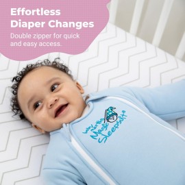 Baby Merlin\'s Magic Sleepsuit - Cotton Baby Swaddle Transition Product - Soft and Breathable Design, Double Zipper for Easy Diaper Changes, Promotes Safe Sleep - Blue - Large 18-21lbs Baby Merlin\'s Magic Sleepsuit - Cotton Baby Swaddle Transition Product - Soft and Breathable Design, Double Zipper for Easy Diaper Changes, Promotes Safe Sleep - Blue - Large 18-21lbs