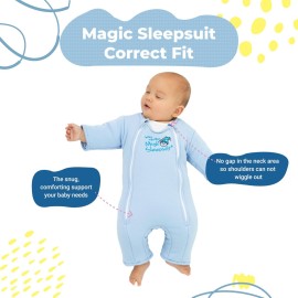Baby Merlin\'s Magic Sleepsuit - Cotton Baby Swaddle Transition Product - Soft and Breathable Design, Double Zipper for Easy Diaper Changes, Promotes Safe Sleep - Blue - Large 18-21lbs Baby Merlin\'s Magic Sleepsuit - Cotton Baby Swaddle Transition Product - Soft and Breathable Design, Double Zipper for Easy Diaper Changes, Promotes Safe Sleep - Blue - Large 18-21lbs