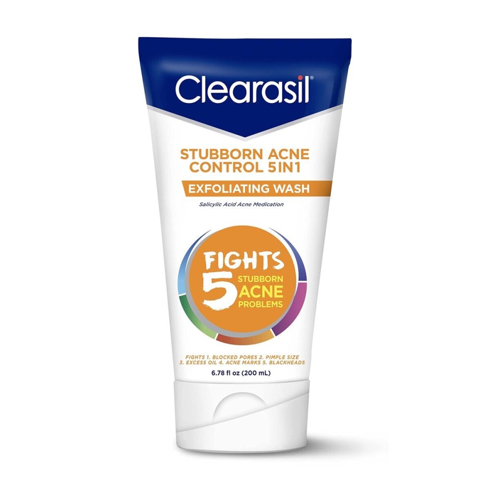 Clearasil Stubborn Acne Control 5in1 Exfoliating Wash, Maximum Strenght with 2% Salicylic Acid Acne Treatment Medicine, Daily Acne Facial Cleanser 6.78 fl oz Clearasil Stubborn Acne Control 5in1 Exfoliating Wash, Maximum Strenght with 2% Salicylic Acid Acne Treatment Medicine, Daily Acne Facial Cleanser 6.78 fl oz