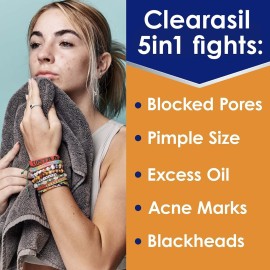 Clearasil Stubborn Acne Control 5in1 Exfoliating Wash, Maximum Strenght with 2% Salicylic Acid Acne Treatment Medicine, Daily Acne Facial Cleanser 6.78 fl oz Clearasil Stubborn Acne Control 5in1 Exfoliating Wash, Maximum Strenght with 2% Salicylic Acid Acne Treatment Medicine, Daily Acne Facial Cleanser 6.78 fl oz