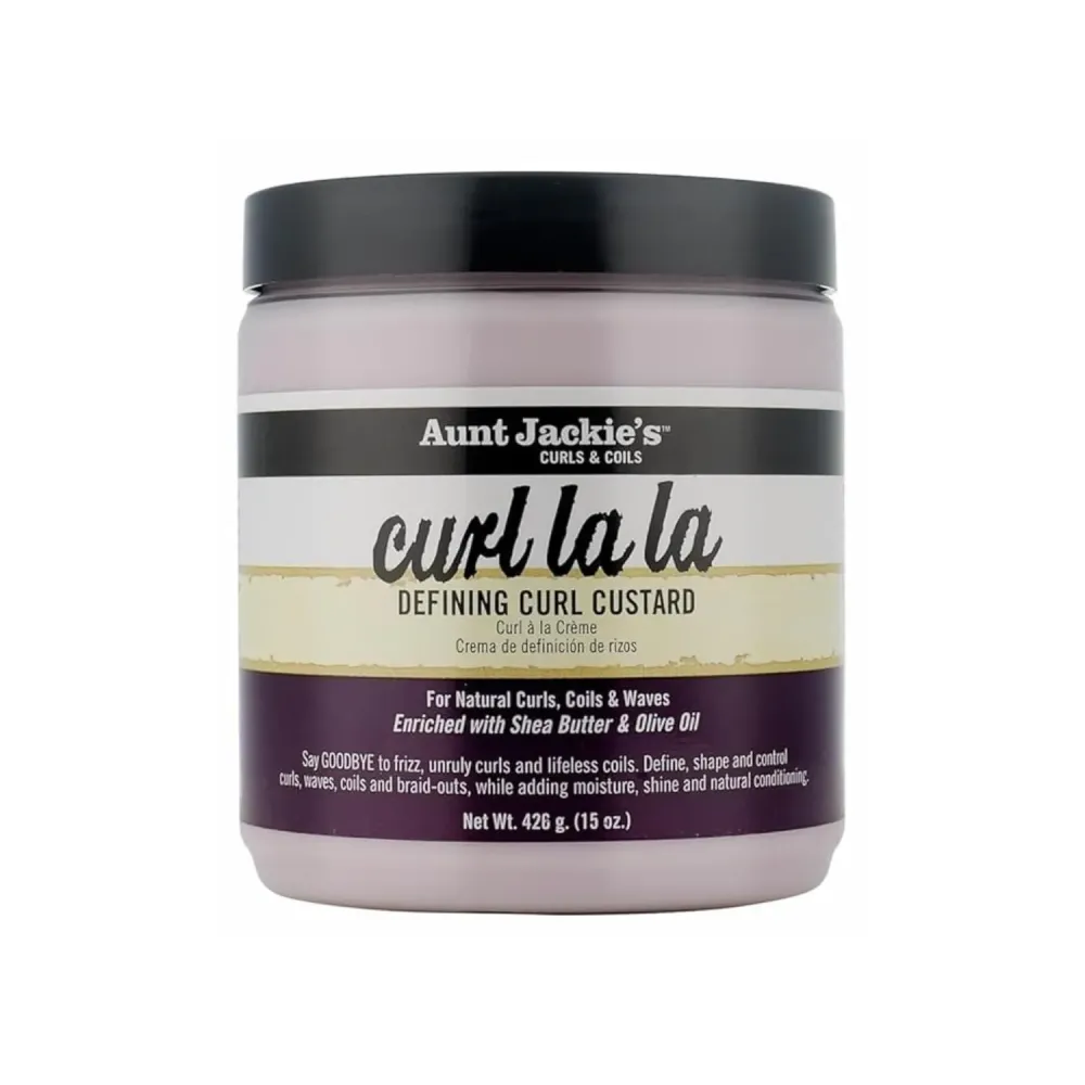 Aunt Jackie\'s Curl La La, Lightweight Curl Defining Custard, Enriched with Shea Butter & Olive Oil, Basic, 15 Ounce Aunt Jackie\'s Curl La La, Lightweight Curl Defining Custard, Enriched with Shea Butter & Olive Oil, Basic, 15 Ounce