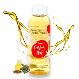 Aroma Magic Organic Castor Oil | 100% Pure & Natural Cold-Pressed Carrier Oil | Nourishes Hair, Eyelashes & Eyebrows | Hydrates Skin & Scalp | Hexane-Free | 3.38 Fl Oz (100ml) Aroma Magic Organic Castor Oil | 100% Pure & Natural Cold-Pressed Carrier Oil | Nourishes Hair, Eyelashes & Eyebrows | Hydrates Skin & Scalp | Hexane-Free | 3.38 Fl Oz (100ml)
