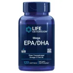 Life Extension Mega EPA/DHA, Omega-3 Fatty acids, Heart & Brain Health, Non-GMO, Gluten-Free, 120 softgels