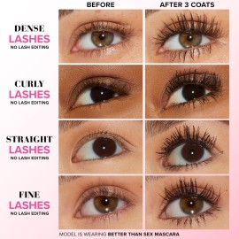 Too Faced Better Than Sex Volumizing Mascara | Dramatic Volume, Length + Peptides Help Condition Lashes, 0.27 Fl Oz, Black Too Faced Better Than Sex Volumizing Mascara | Dramatic Volume, Length + Peptides Help Condition Lashes, 0.27 Fl Oz, Black